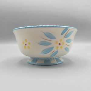 Temptations Old World Floral Ceramic Cereal Bowl Light Blue & Yellow Floral